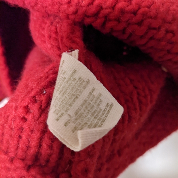 Free People Red Knit Sweater Shaw Coklar - Picture 7 of 9